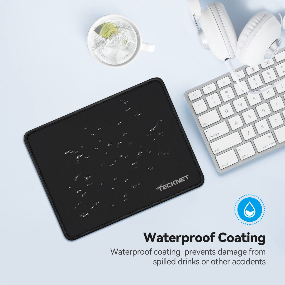 TECKNET Mouse Mat, 270 x 210 x 3 mm Gaming Mouse Pad - Grey