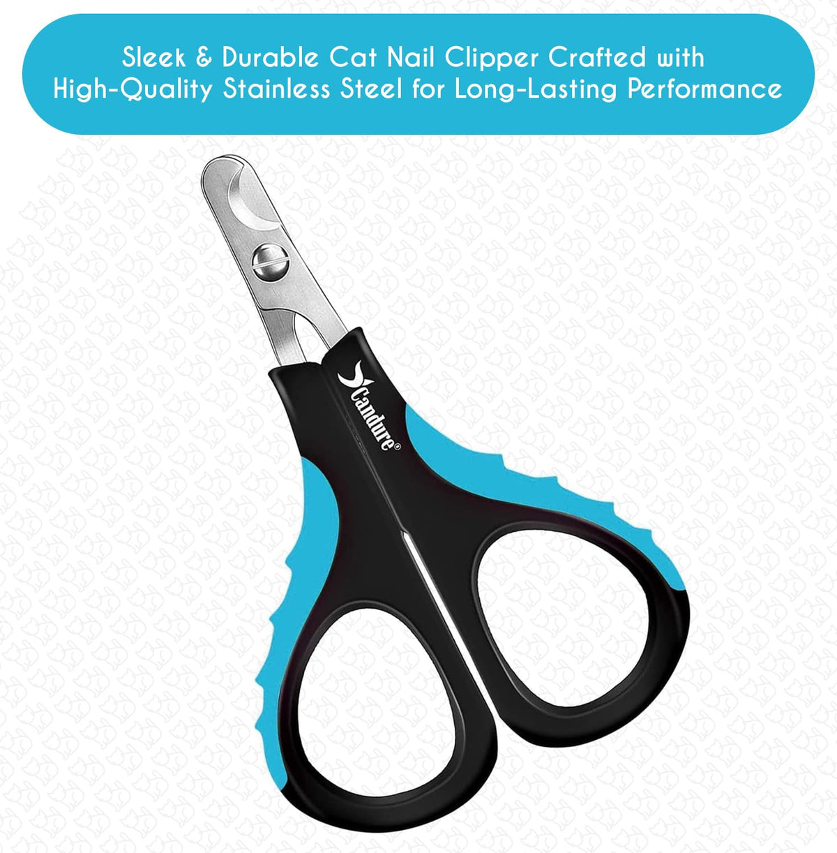 Candure Dog Nail Clippers for Large, Medium and Small Breed Professional Pet Nail Clipper Suitable for Cats, Rabbits and Guinea Pigs with Safety Lock (All Size Pets, Dark Blue)