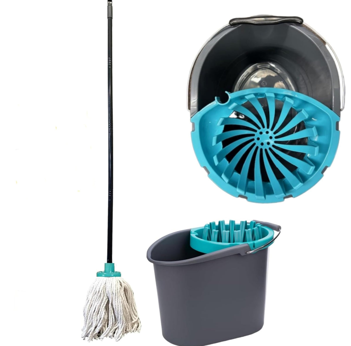 MOP AND BUCKET (3 HEADS ONLY)