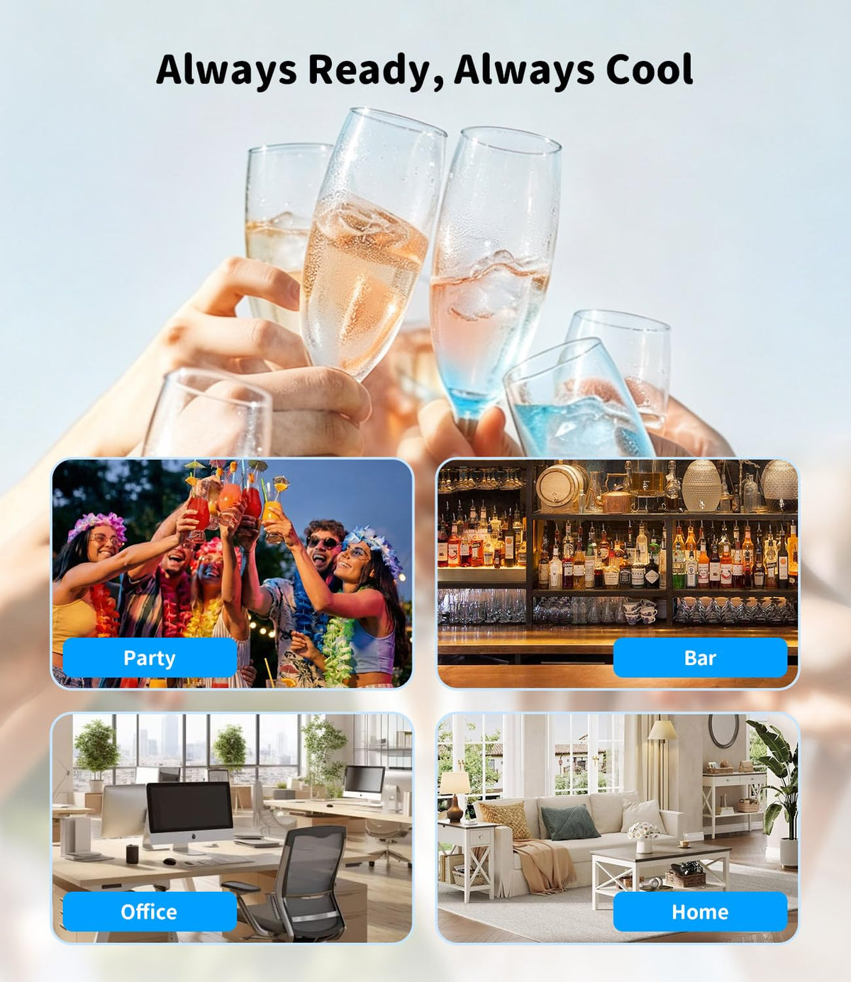 WIE 48L Drinks Fridge with Glass Door, Beer Fridge for 68 Cans or 12 Wine Bottles, Mini Fridge 4-16°C Touch Control, Quiet Beverage Refrigerators with LED Light, Reversible Door for Home, Bar, Office