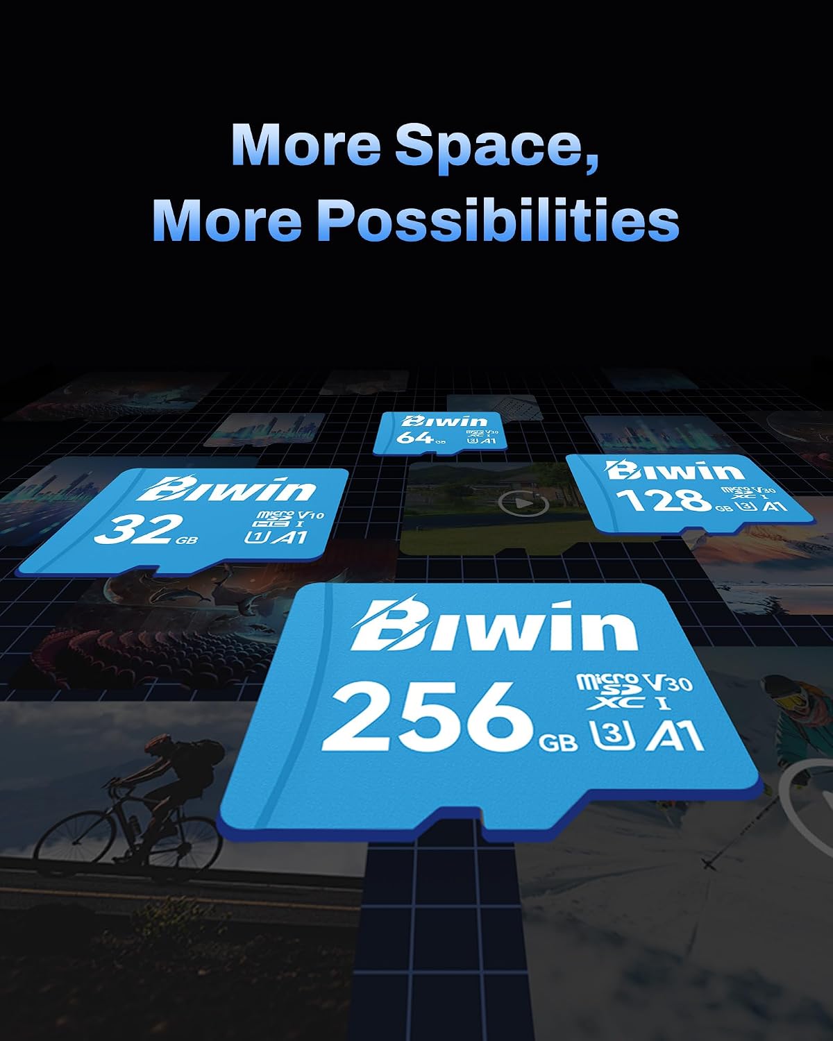 Biwin MS100 Micro SDXC Card 32GB, MicroSD UHS-I Memory Card, A1, V10, U1 Class 10, Up to 100 MB/s Read Speeds for Smartphones, Tablets, Home Security Camera and Dash Cams