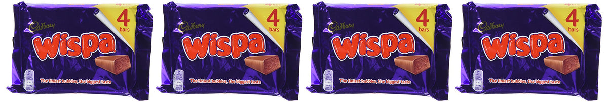 Cadbury Wispa Chocolate Bar, Smooth Milk Chocolate, 4 x 27.9 g (Pack of 1)
