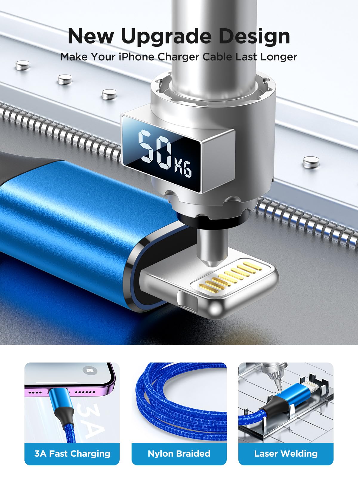 Aioneus iPhone Charger Cable 2M MFi Certified Lightning Cable Fast Charging