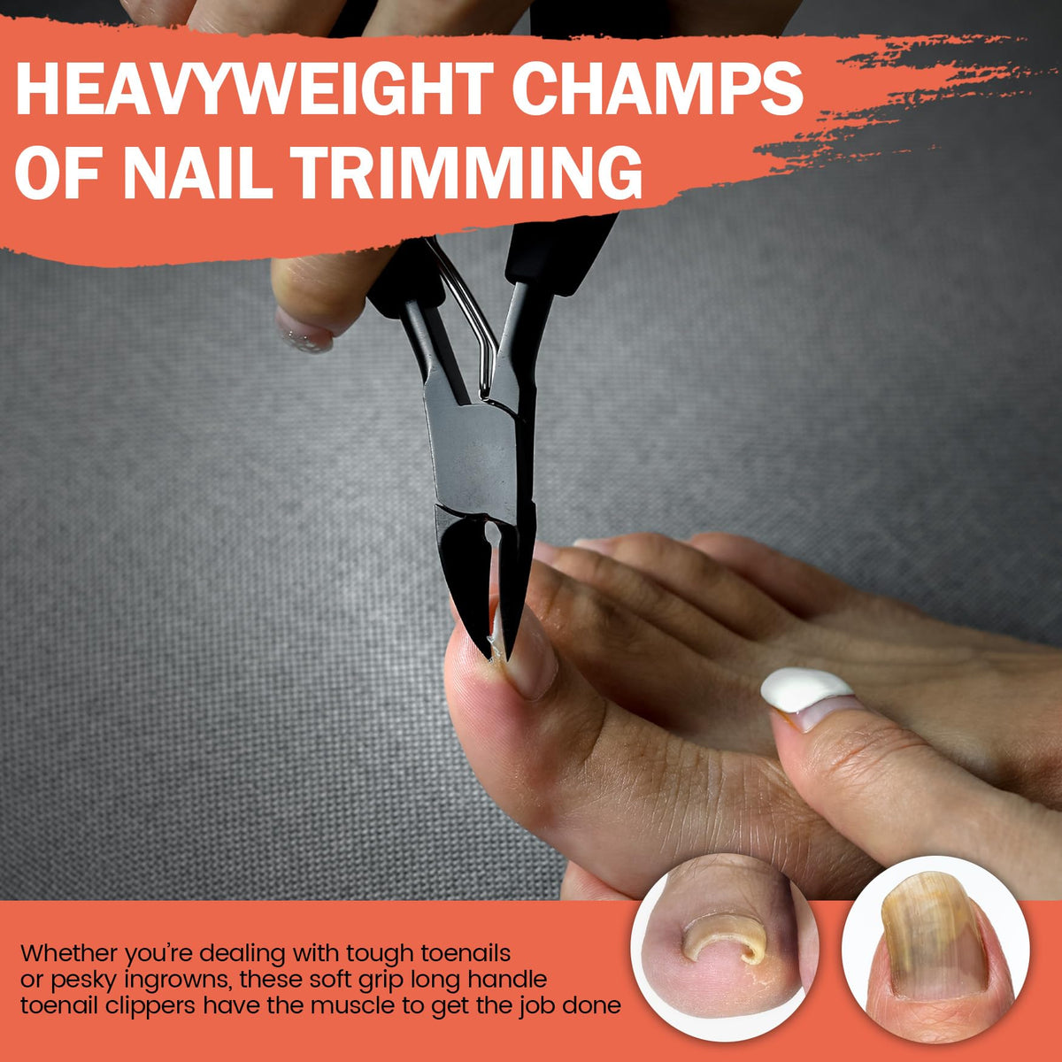 BEZOX Well-Made Nail Clipper Set 2 Pcs, Wide Jaw Opening Nail Clipper for Fingernail and Toenail, Premium Stainless Steel Sharp Sturdy Finger Nail Clipper