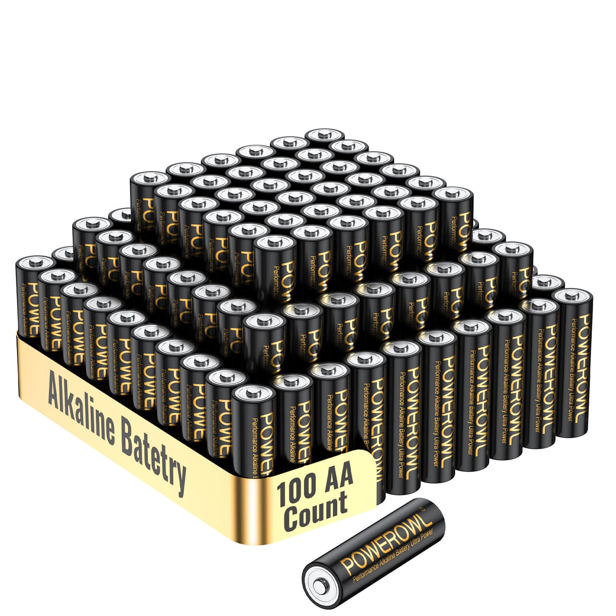 POWEROWL AA Batteries 24 Pack - Alkaline 1.5v - High-Capacity Long Lasting Double A Battery, 10-Year Shelf Life