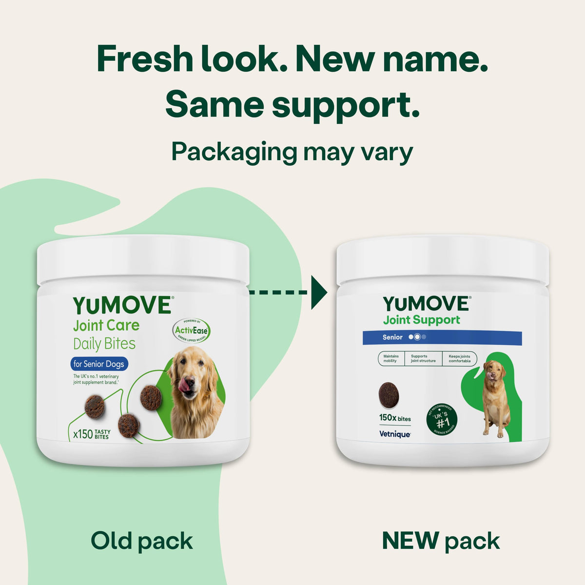 YuMOVE Senior Dog Joint Supplement, Daily Bites for Joint Care, Essential Dog Hip and Joint Aid for Senior Dogs with Glucosamine, Chondroitin, Green Lipped Mussel, Aged 8+, 60 Chews