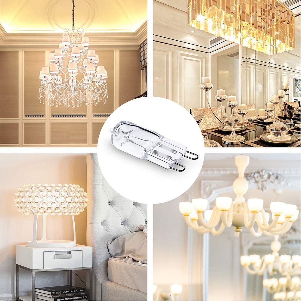 GMY G9 Halogen Bulbs 28W (29W) 230V 320Lm 2800K Warm White Dimmable Light Bulb for Ceiling Light 10 Pack