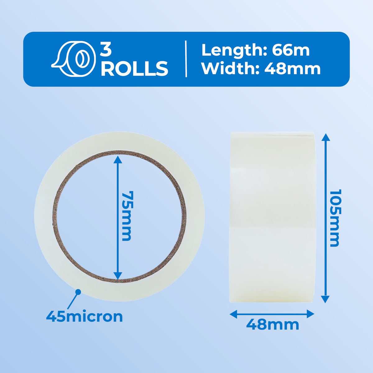 Double Dragon Extra Thick Fragile Printed Tape – 48mm wide, 66m long (Pack of 3) | Tear-Resistant, High-Tack & Long-Lasting | Ideal for Packing, Moving, Shipping, Labelling | Fits Dispensers etc