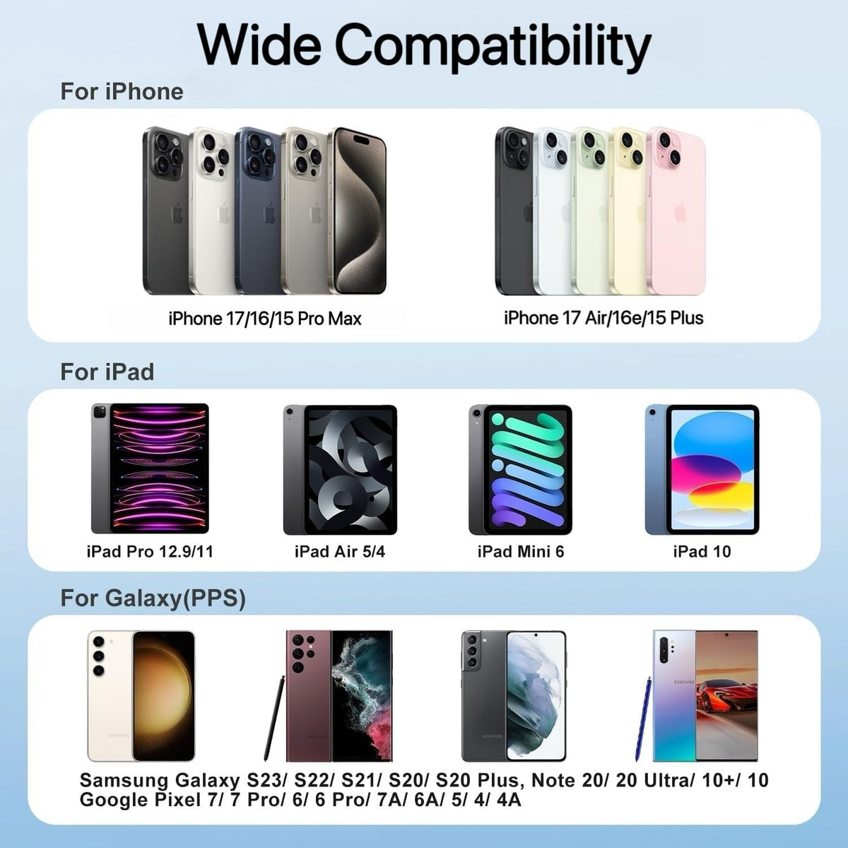USB C to USB C Cable 1M, iPhone 18 17 16 15 USB C Charger Cable Lead, Type C to C Fast Charging Wire for Apple iPhone 18 Pro Max/18 Pro/18 Air/DUO/17 Pro Max/17 Air/16 Pro/16e/15 Plus/15/iPad Pro/Mini