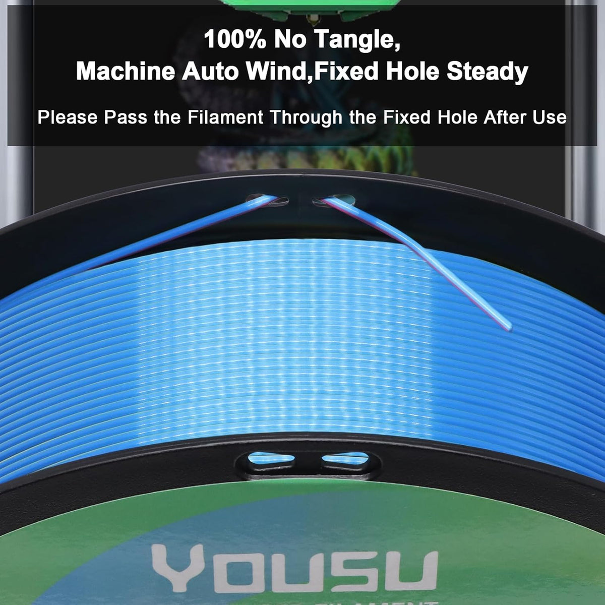YOUSU 3D Printer Filament Bundle,Glow in The Dark Filament Multicolor,PLA Filament 1.75 mm,Green, Blue,Purple and Rainbow Accuracy +/- 0.03 mm,250g X 4 Pack