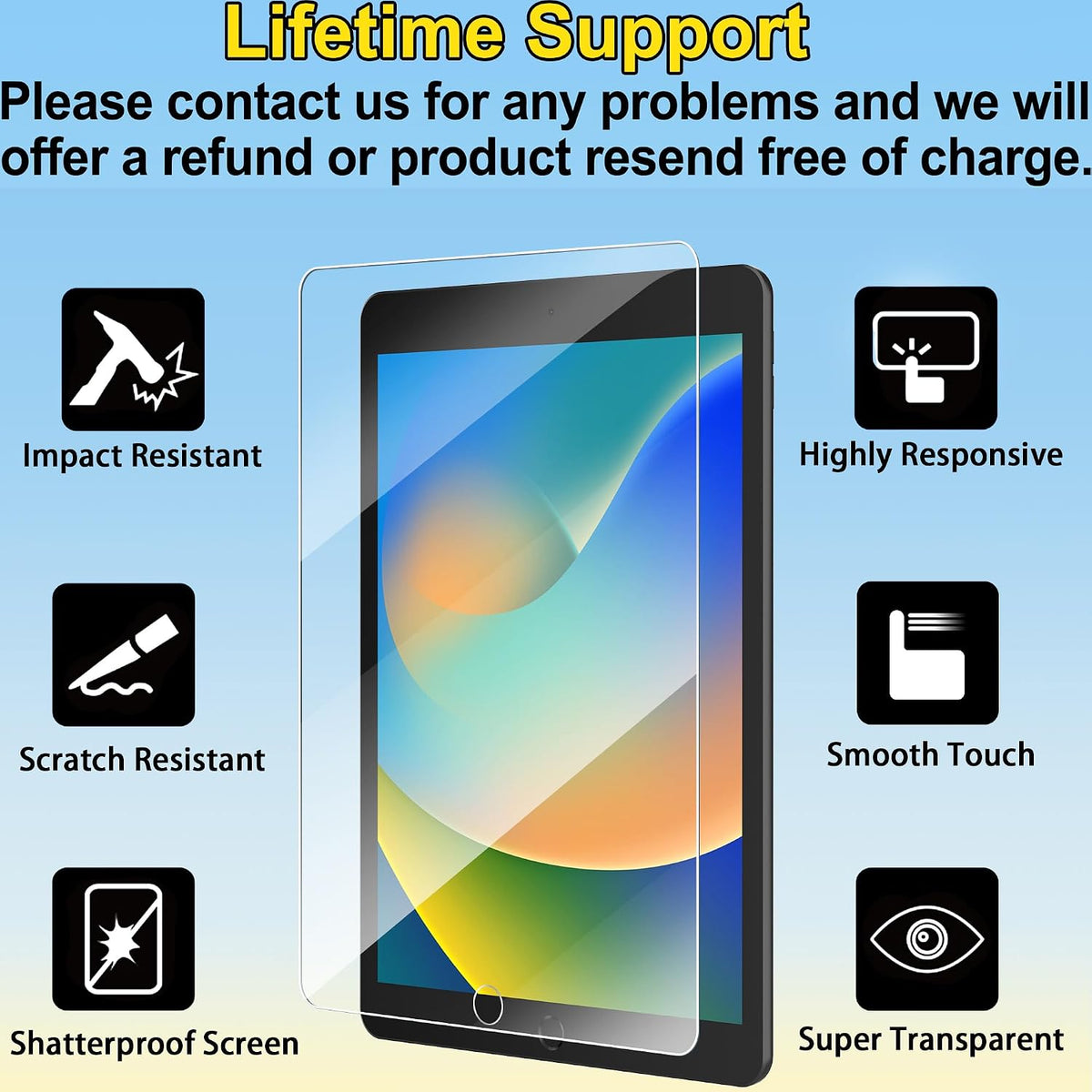 4youquality 2-Pack for iPad 9th, 8th & 7th Generation Screen Protector