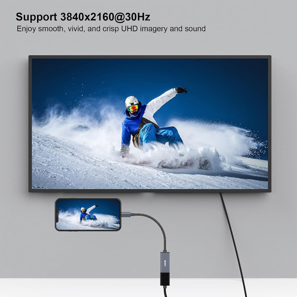 USB C to HDMI Adapter, BENFEI USB Type-C to HDMI Adapter [Thunderbolt 3/4 Compatible] with iPhone 15 series, MacBook Pro/Air 2023, iPad Pro, iMac, S23, XPS 17, Surface Book 3 and More
