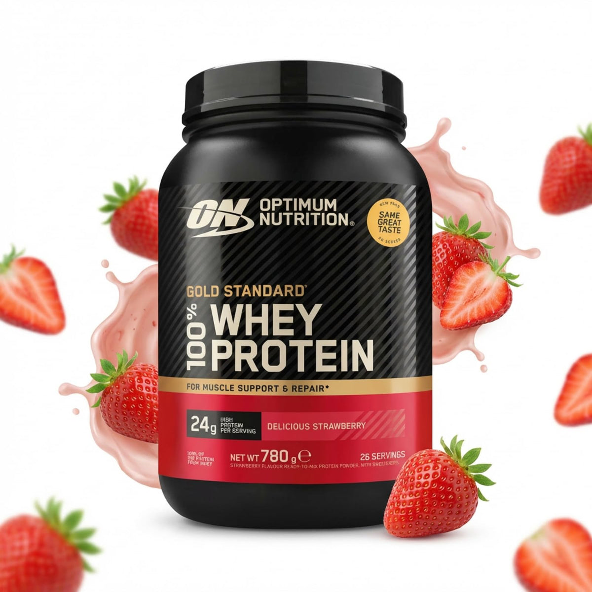 Optimum Nutrition Gold Standard 100% Whey Muscle Building and Recovery Protein Powder With Naturally Occurring Glutamine and BCAA Amino Acids, Double Rich Chocolate Flavour, Pack of 24, 24 x 31g