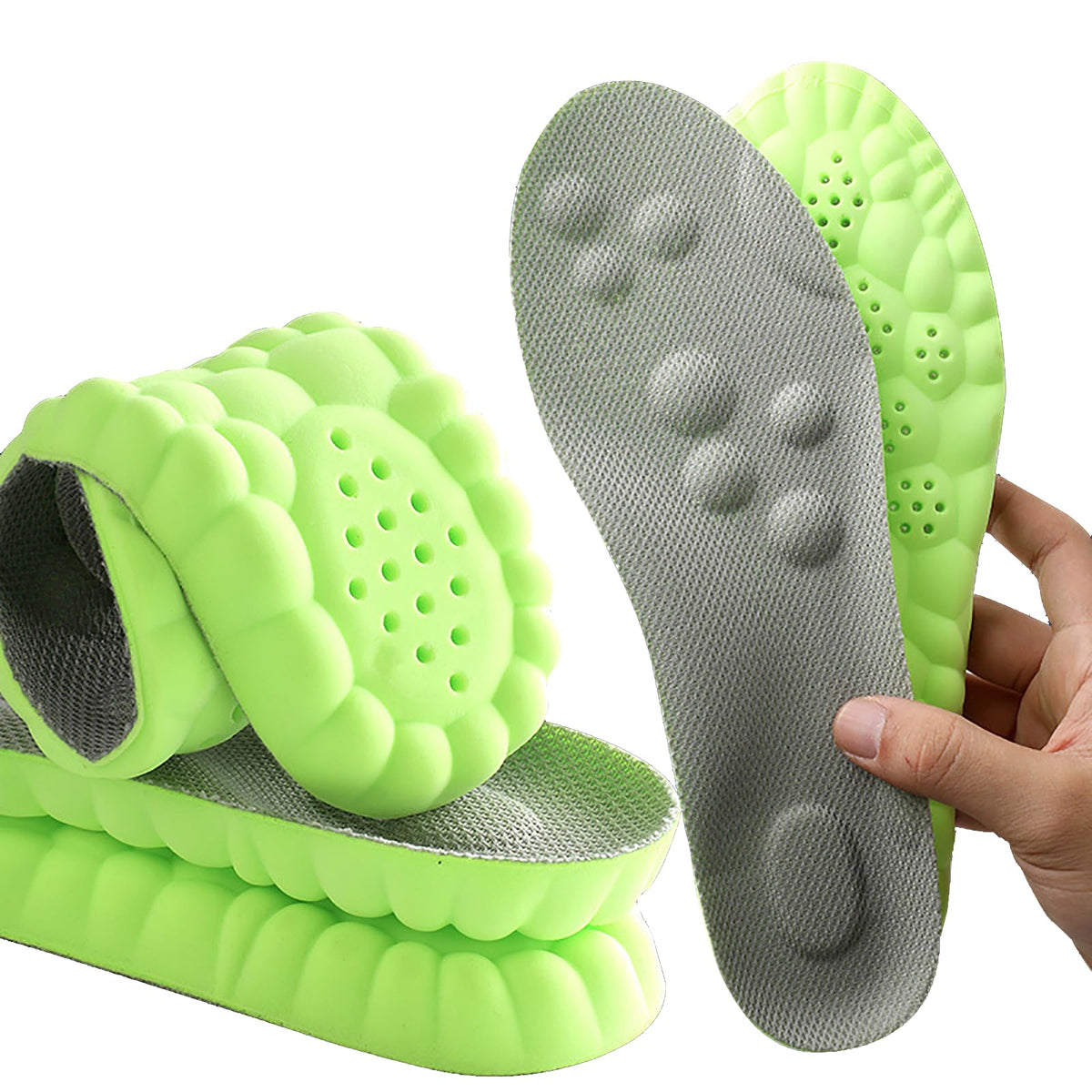 Memory Foam Insoles with Arch Support for Women Men,Comfort Massage Insoles Replacement Shoe Inserts for Trainers Sneakers Sports Shoes Work Boots,Breathable,Shock Absorption (Sky Blue, 5/5.5UK)
