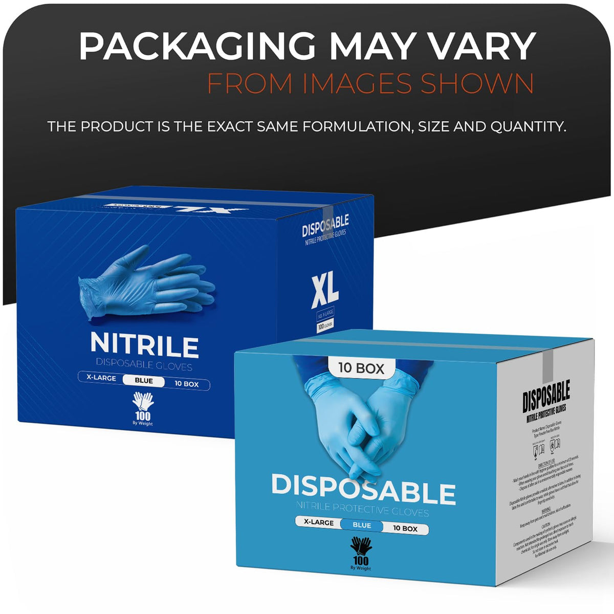 Surgicals Powder Free Nitrile Gloves, Food Grade, Hand Disposable Gloves - 100 Count - Blue (100, Large)