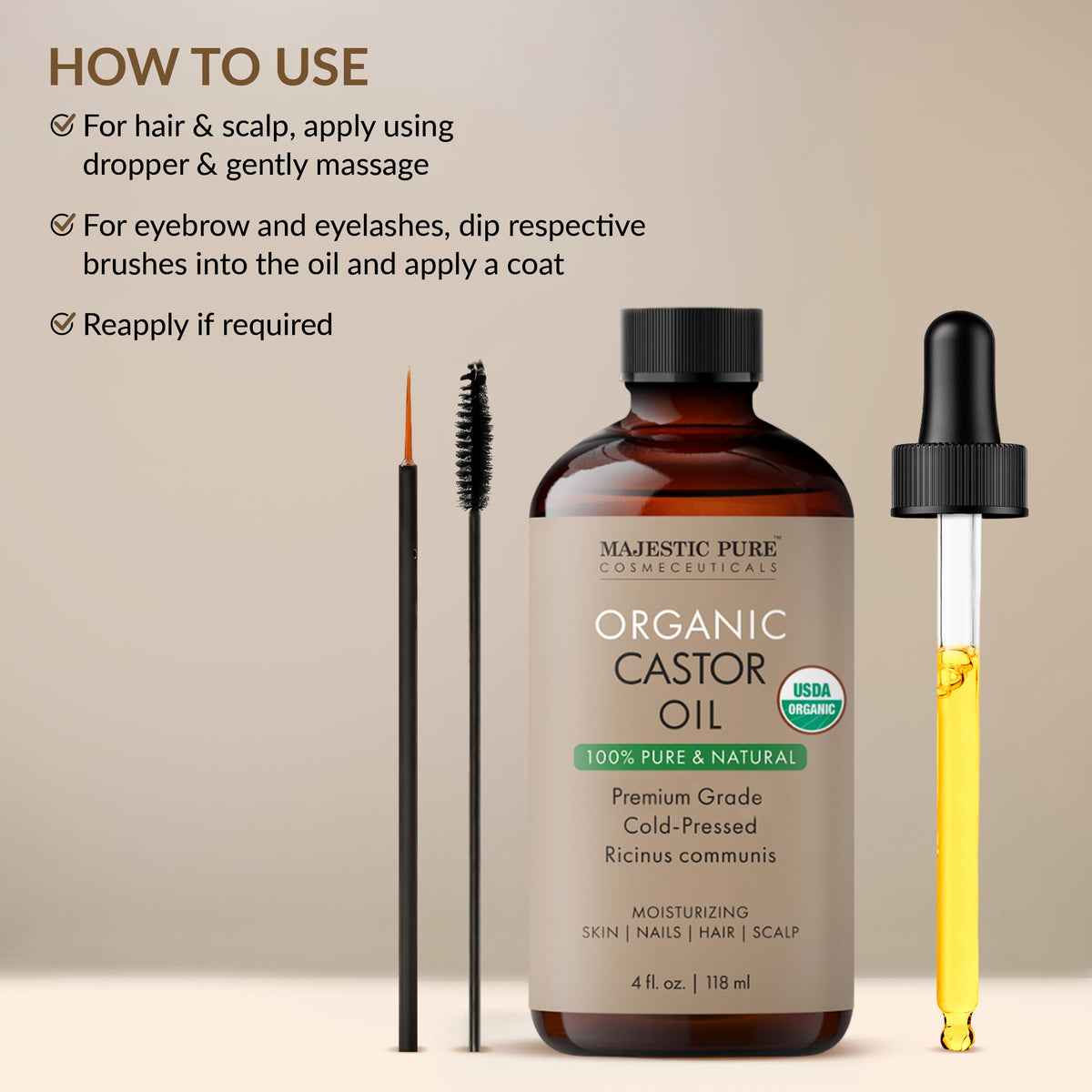 Majestic Pure Vitamin E Oil 100% Pure and Natural Oil - 236 ml