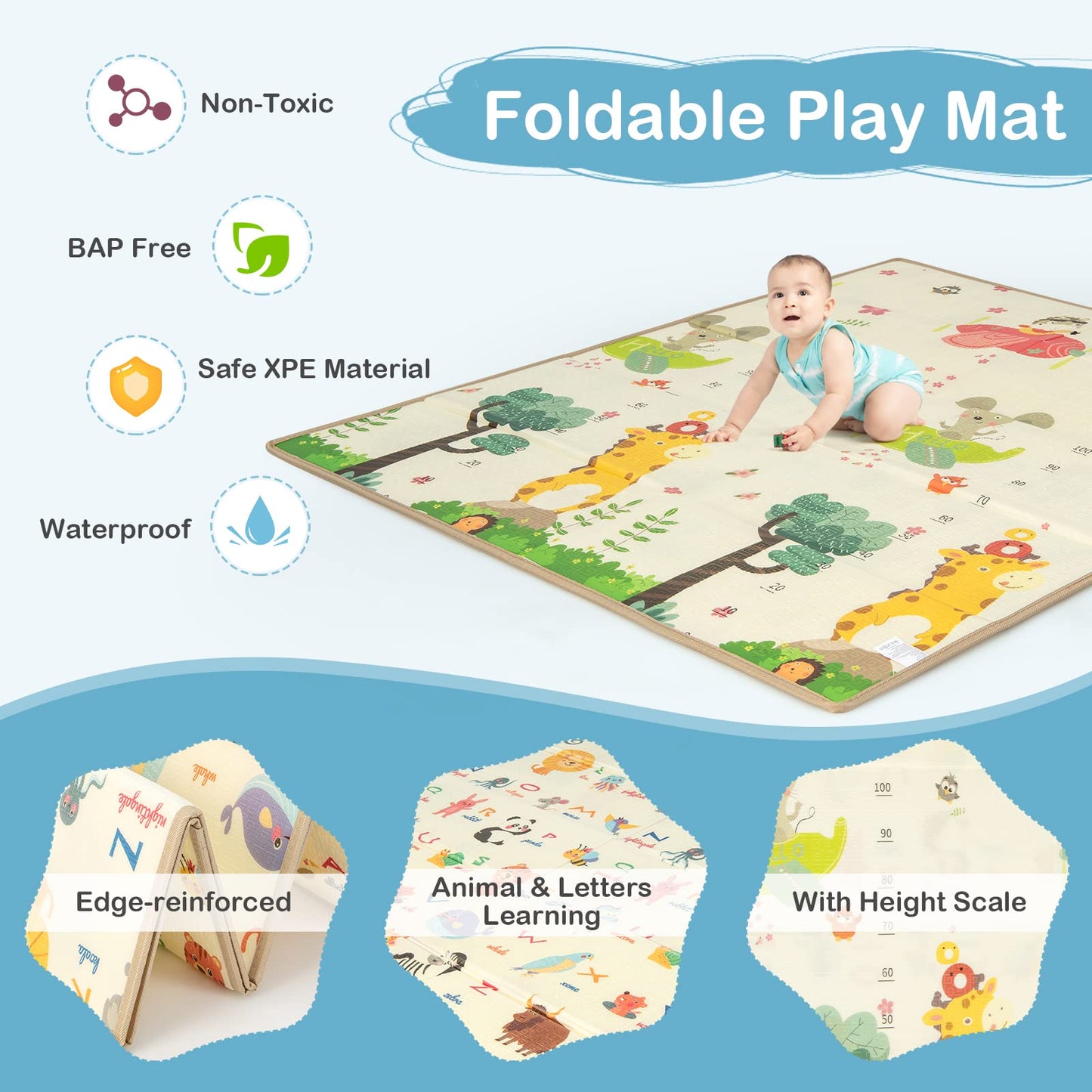 COSTWAY Baby Playpen, Toddler Mesh Play Pen with Mat, Pull Rings, Basketball Hoop, Football Nets, Ocean Balls, Indoor Outdoor Safety Playard for Babies and Toddlers (Light Gray, 207 x 142cm)