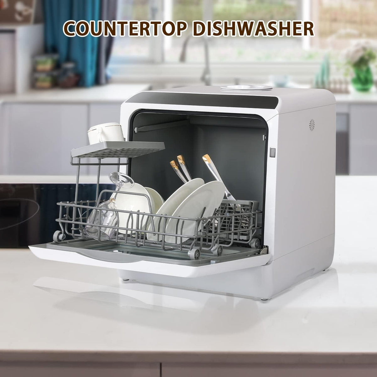 Table Top Dishwasher with 5L Built-in Water Tank| 6 Programs