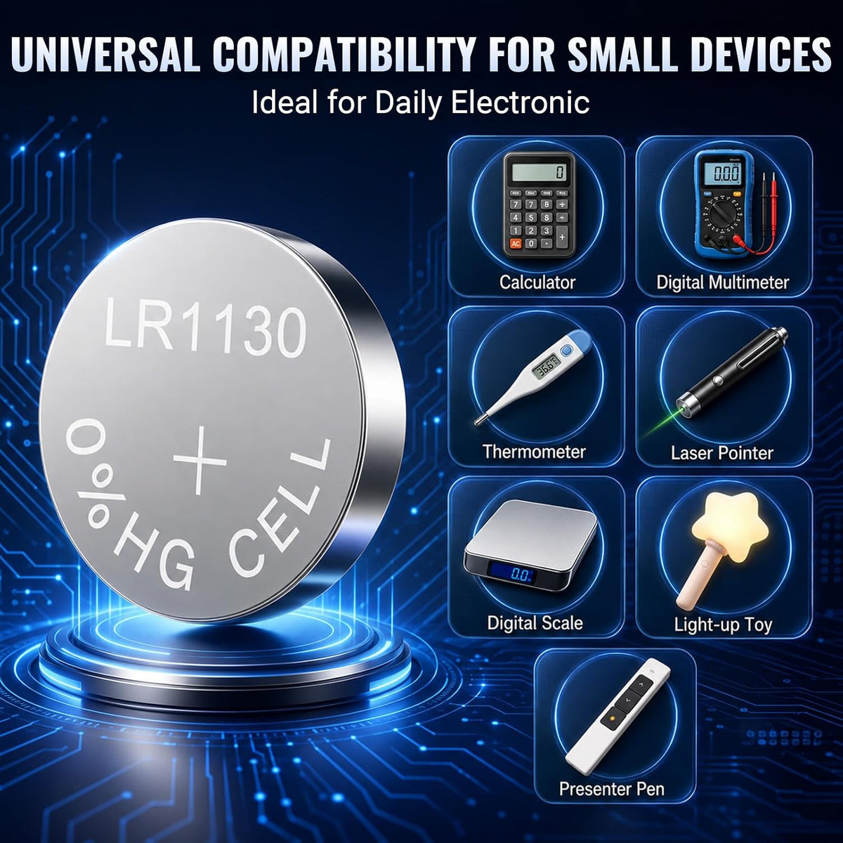 POWEROWL - 40 Pack LR1130 AG10 1.5V Button Cell Batteries for Watches