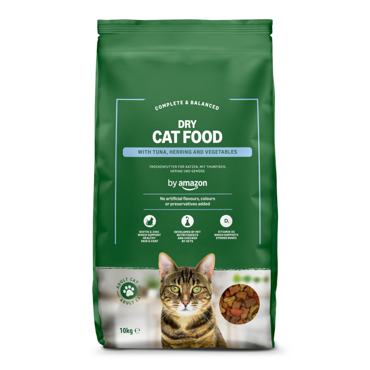 by Amazon - Complete Dry Cat Food with Salmon, Tuna and Vegetables, 2 pack of 3kg