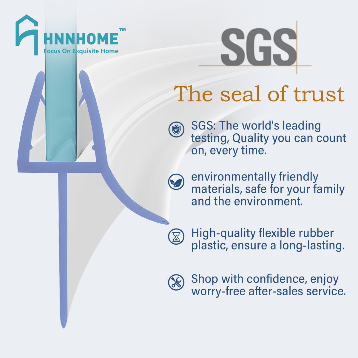 HNNHOME Clear Bath Shower Screen Door Seal Strip for 4-6mm Glass Up to 18mm Gap (Straight)