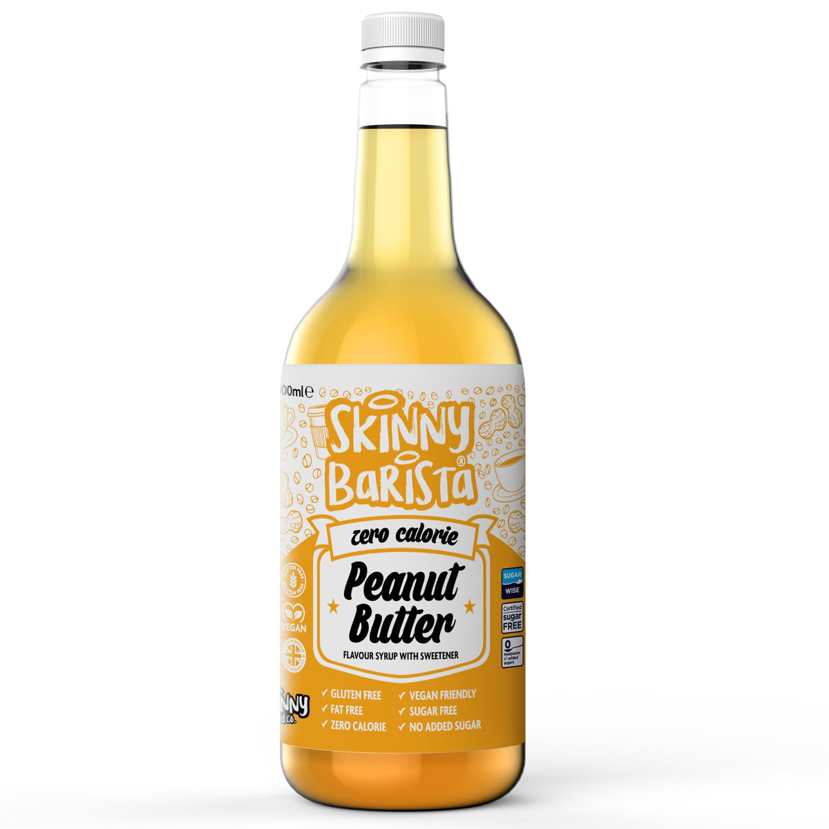 Skinny Food Co Butterscotch Syrup Zero Calorie 1L - Sugar Free Coffee Syrup