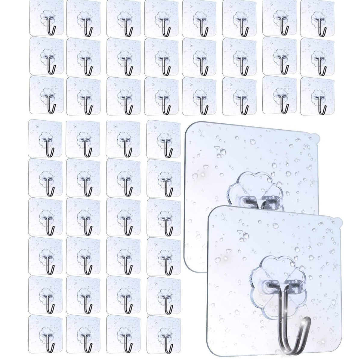 AOMEES Adhesive Hooks Heavy Duty Wall Hooks 8kg (Max) Self Adhesive Hook 12pcs