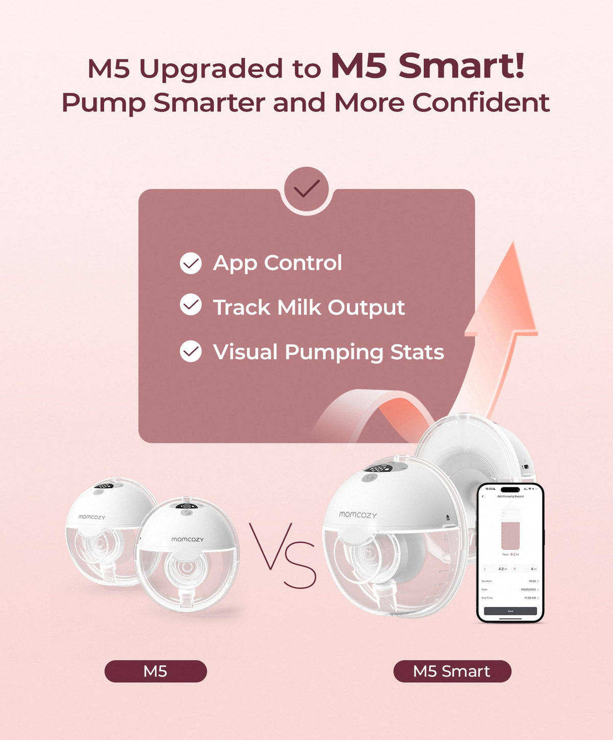 Momcozy Full Set Collector Cup Only Compatible with Momcozy M5 NOT for Others. Original M5 Breast Pump Replacement Accessories (160ml, with Double-Sealed Flange 24mm)