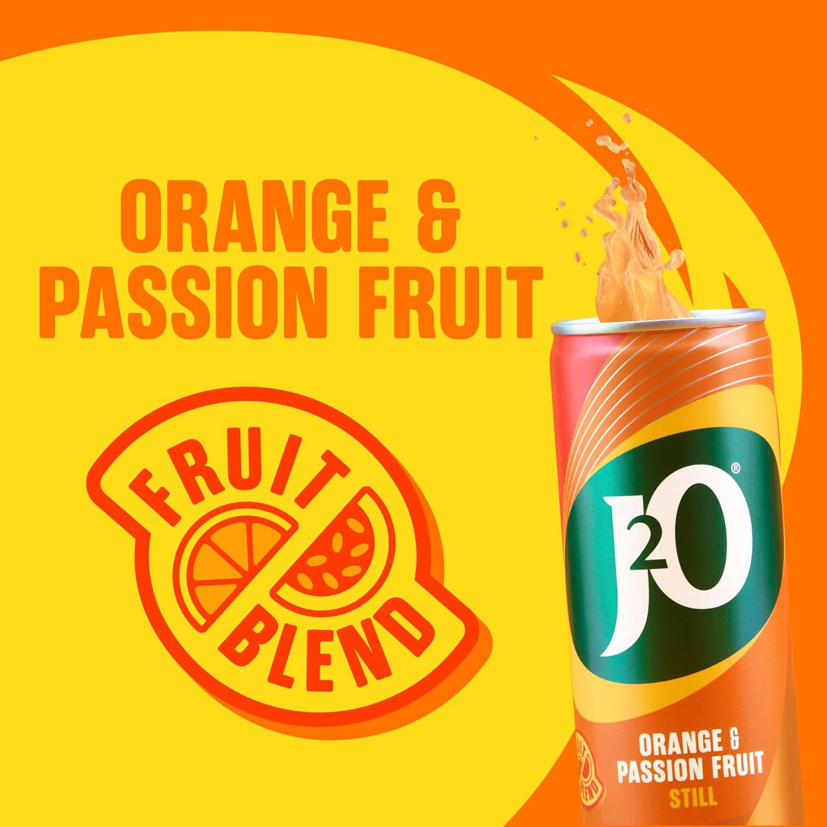 J2O Orange & Passionfruit Juice Blend | 250ml Can | 12 Pack