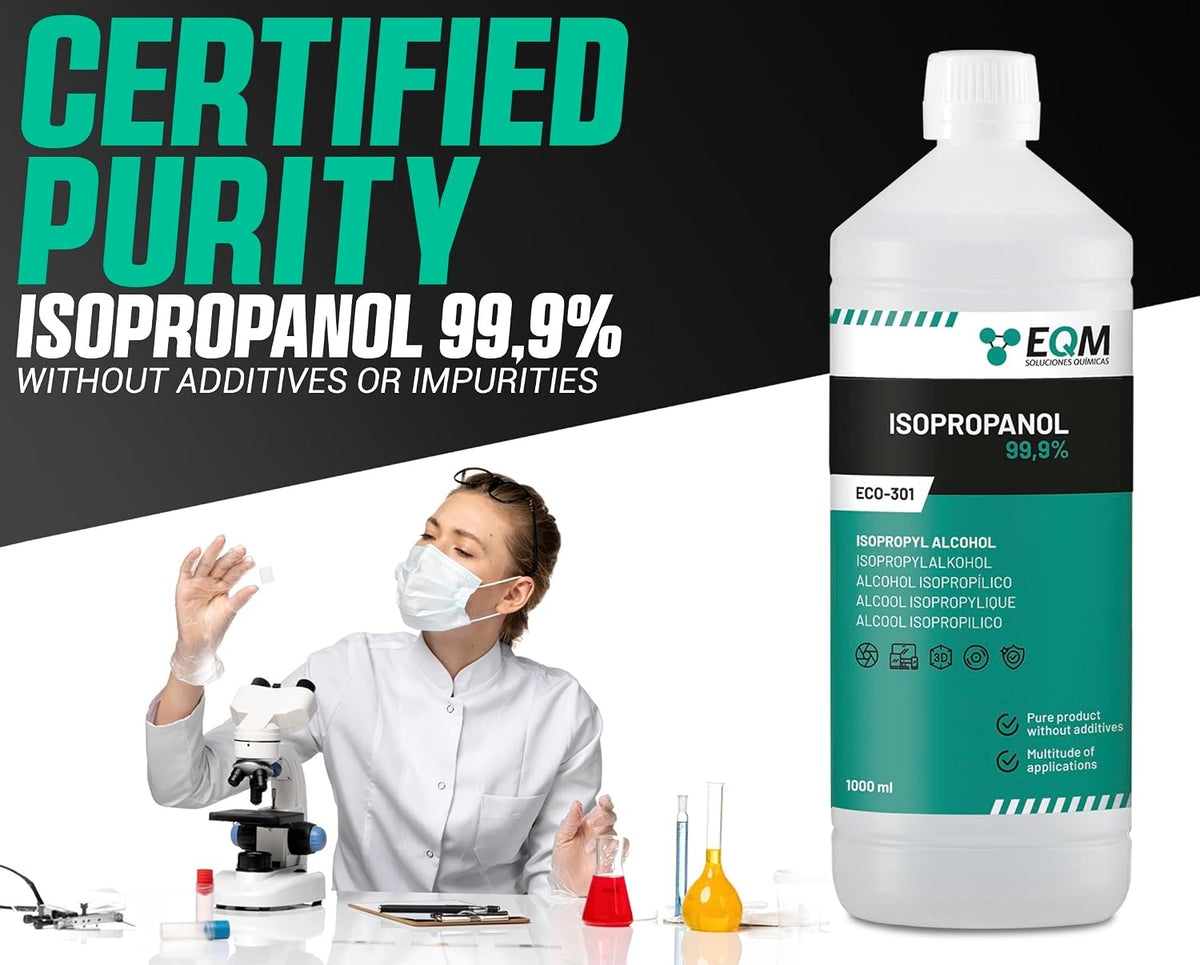 EQM - ECO-301 - Isopropyl Alcohol 99.9% Pure - Cleaning Isopropanol 1L
