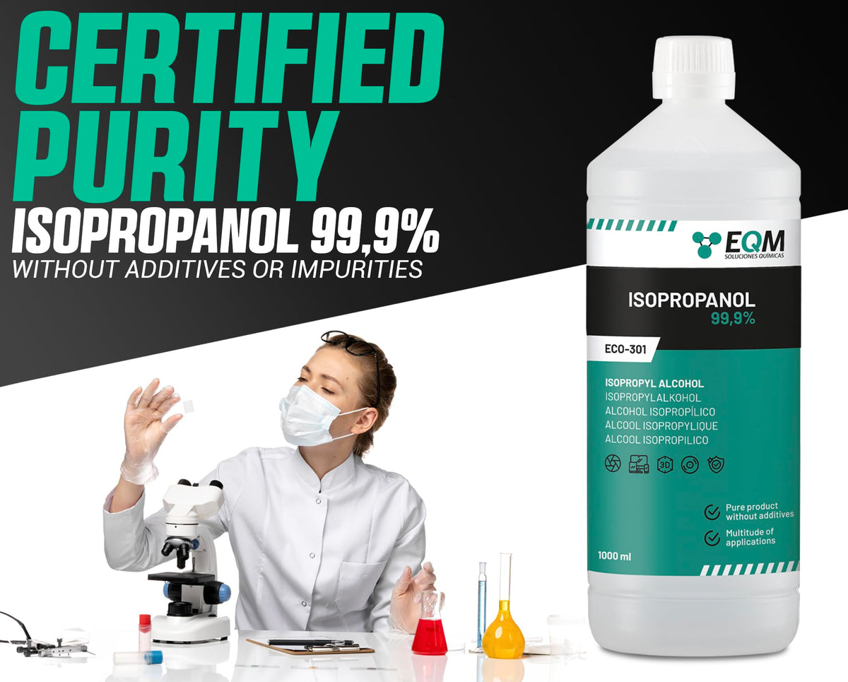 EQM - ECO-301 - Isopropyl Alcohol 99.9% Pure - Cleaning Isopropanol 1L