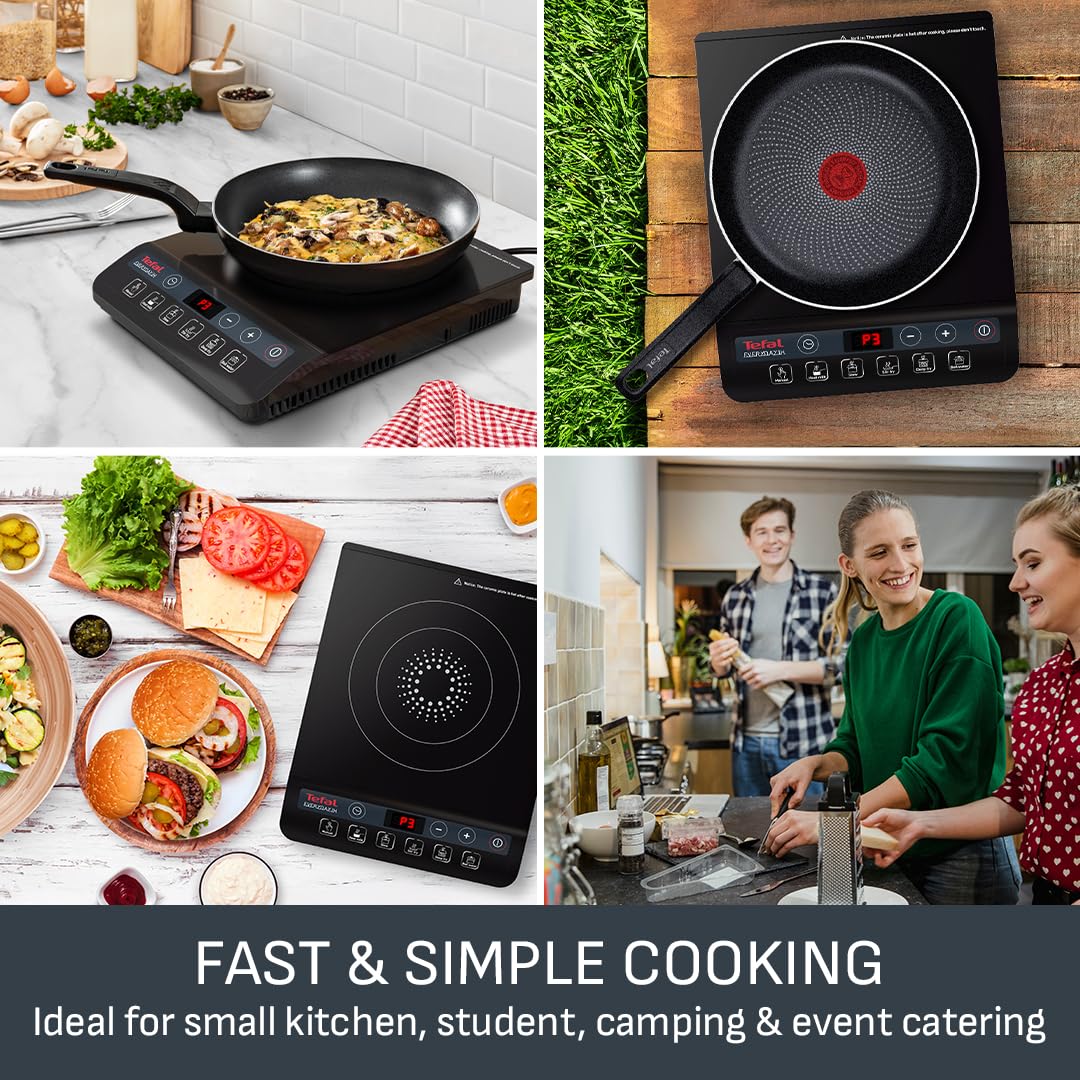 Tefal Slim Portable Induction Hob, 2100W, 6 Functions, Compact, Black