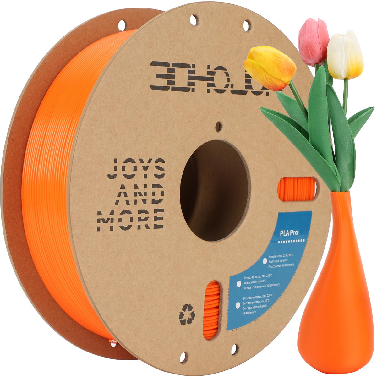 3DHoJor PLA+ PLA Plus Filament 1.75mm 1kg(2.2lbs) for 3D Printers,Yellow