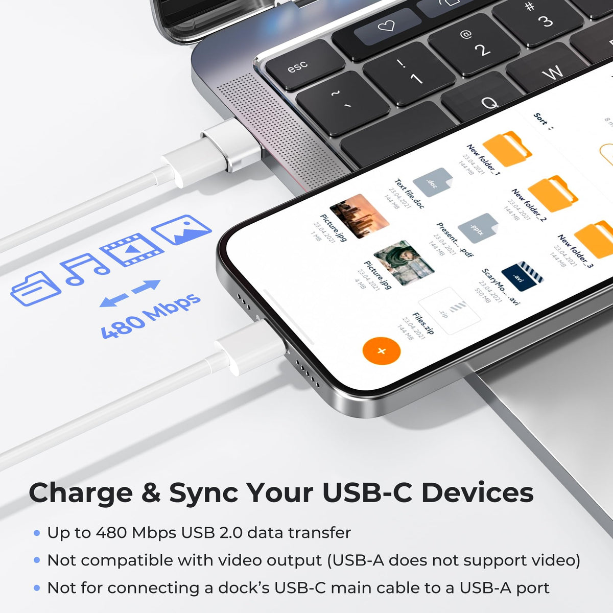 BASESAILOR USB to USB C Adapter,USBC Female to USB A Male Adapter 3Pack