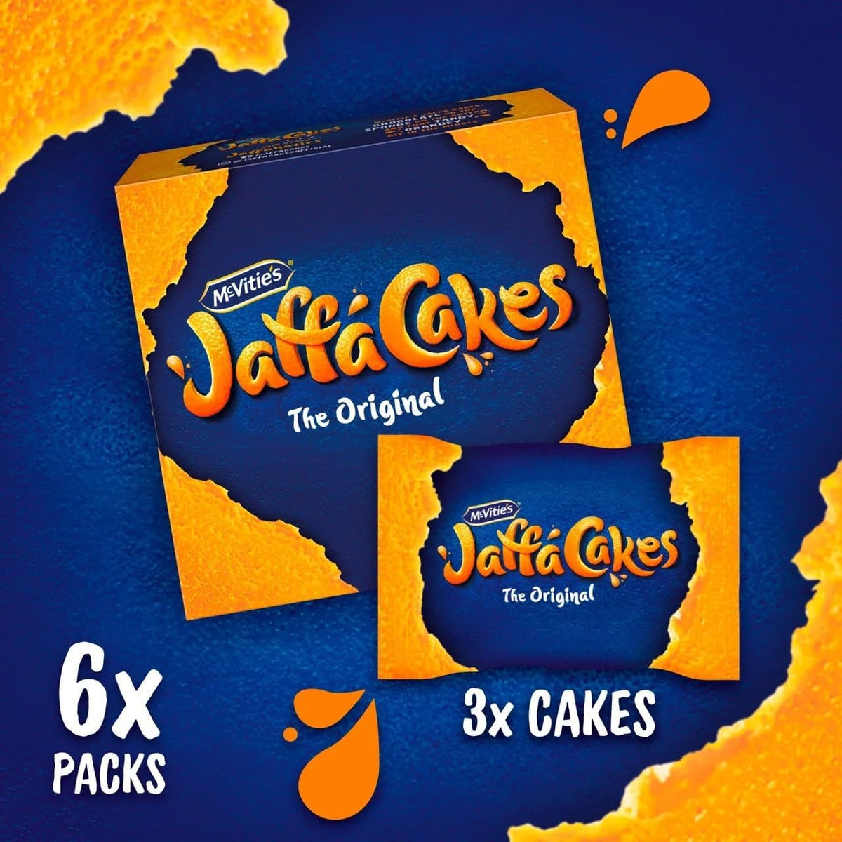 McVitie's Jaffa Cakes Original Biscuits Snack Pack, 6 x 3 Cakes, 198 g