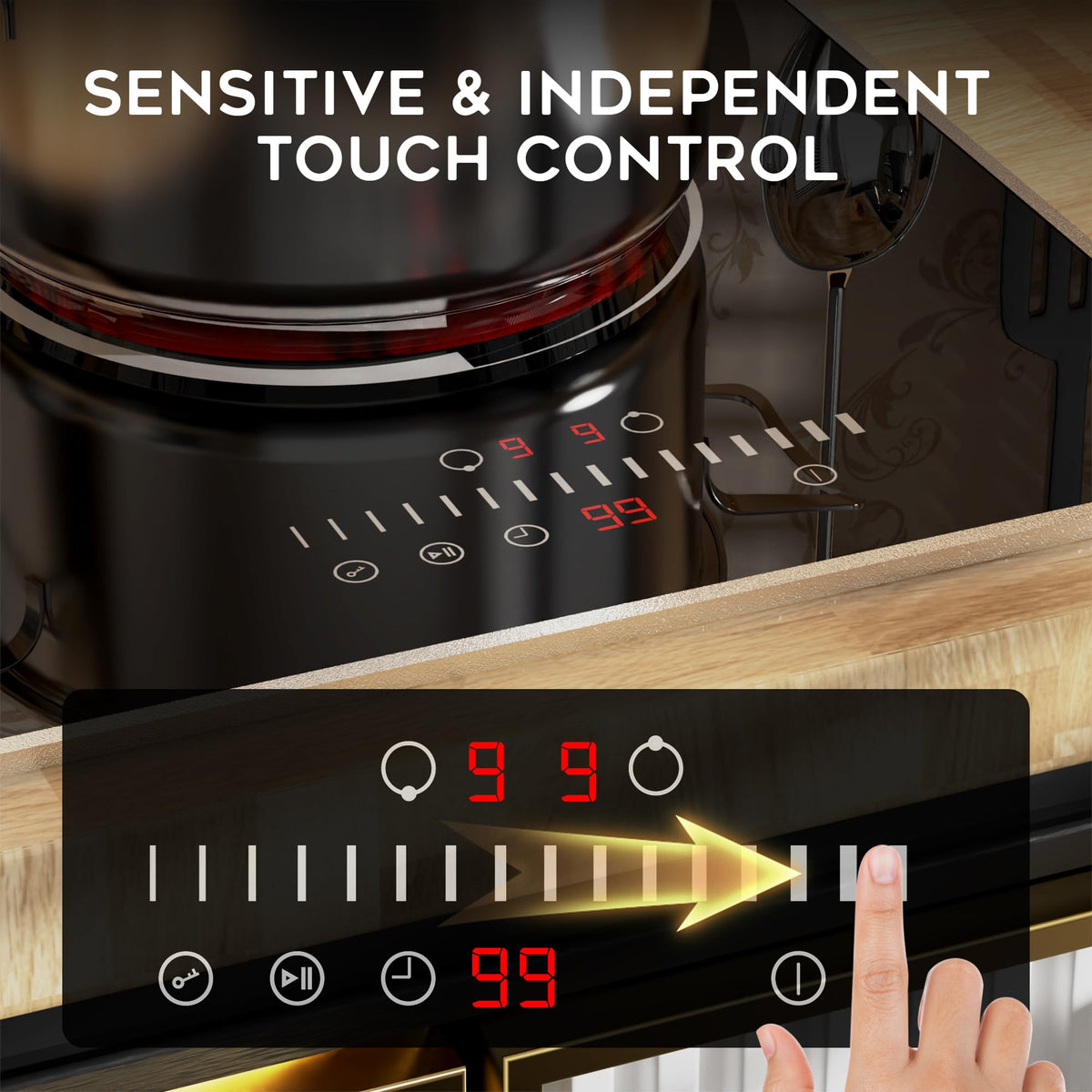 Portable Ceramic Hob, Pulg in Single Electric Hob 3600W