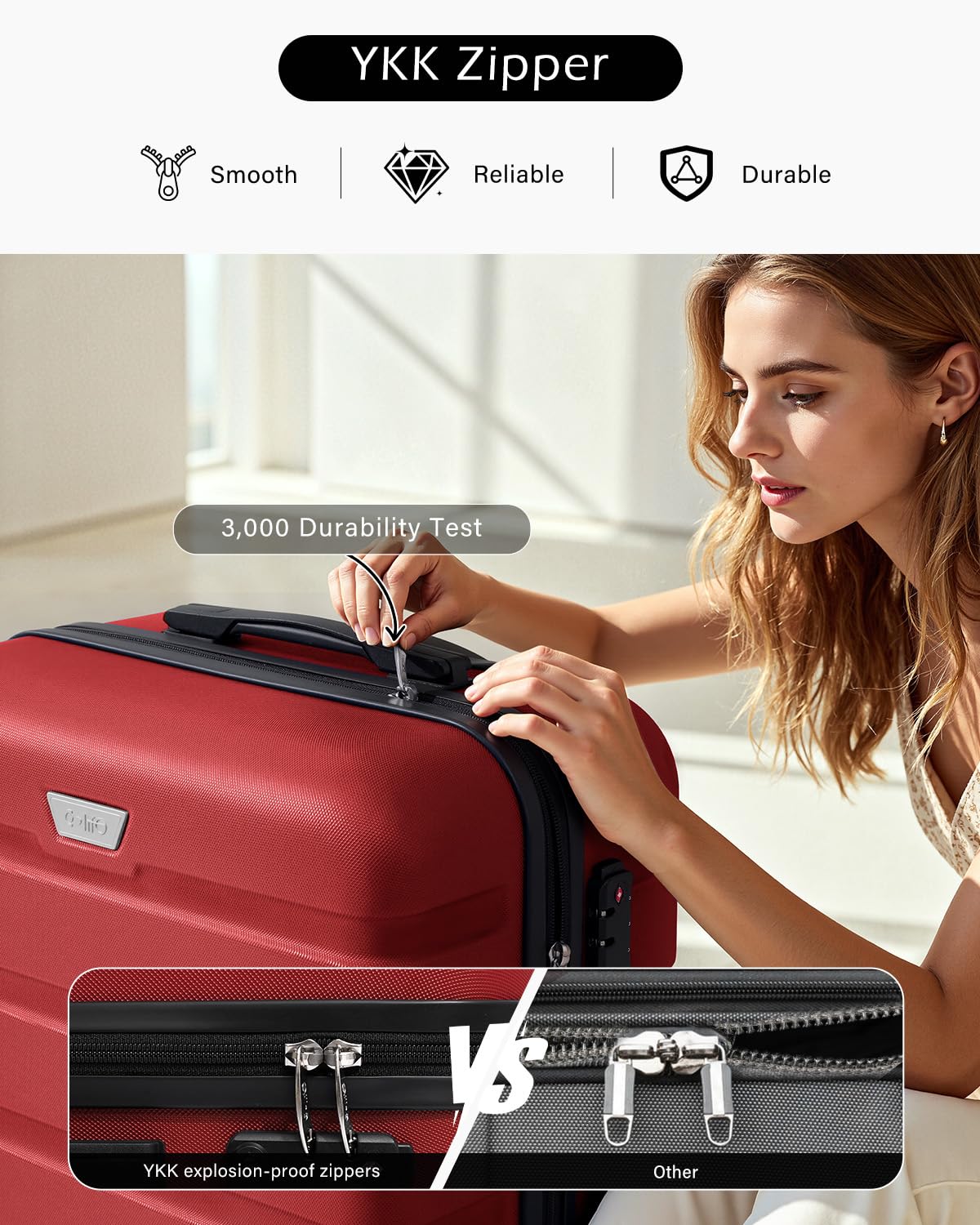 COOLIFE 28 Inch Large Suitcase, ABS+PC, Lightweight Hard Shell Luggage