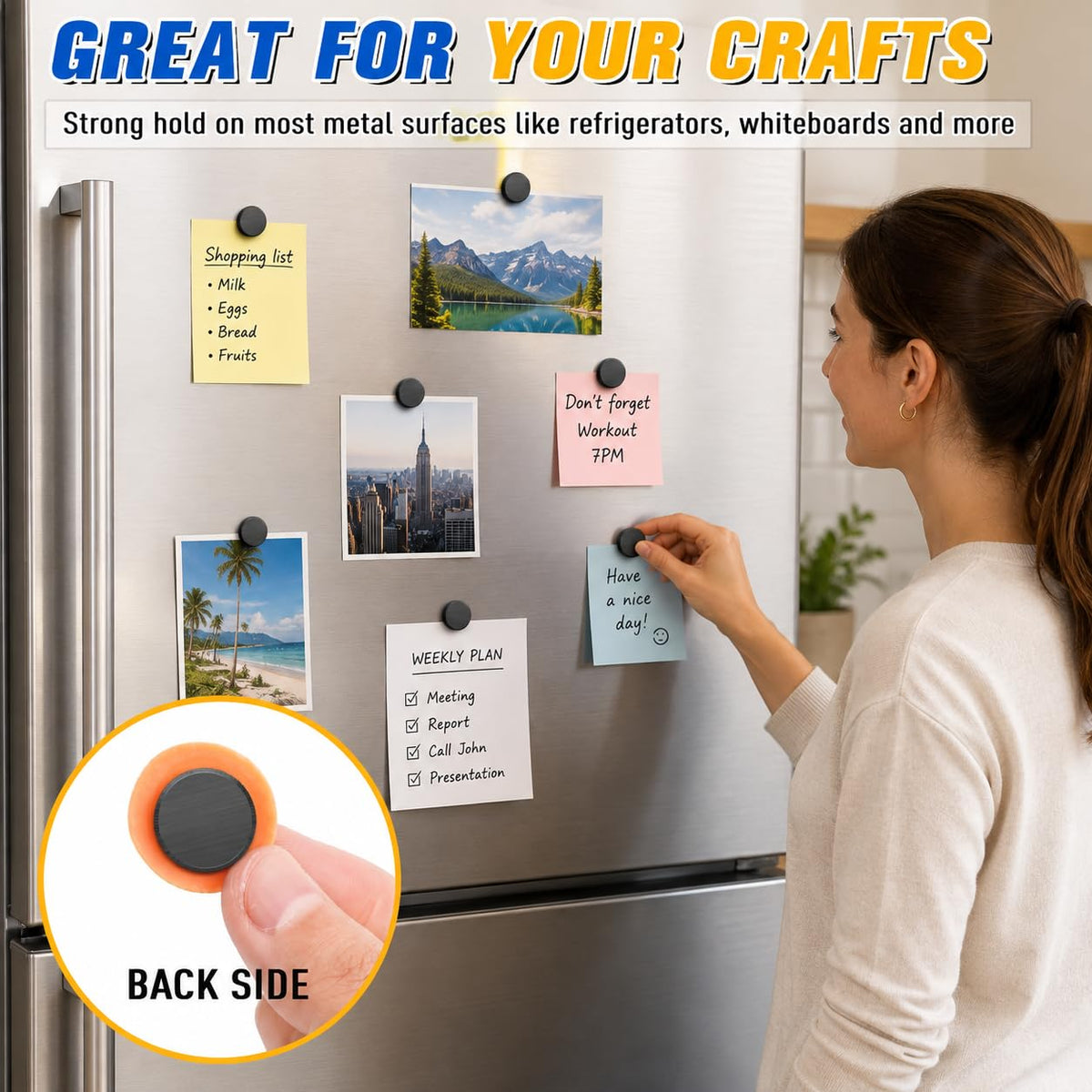 Grtard Ceramic Magnets For Crafts,45 Pack, 18 mm x 3 mm