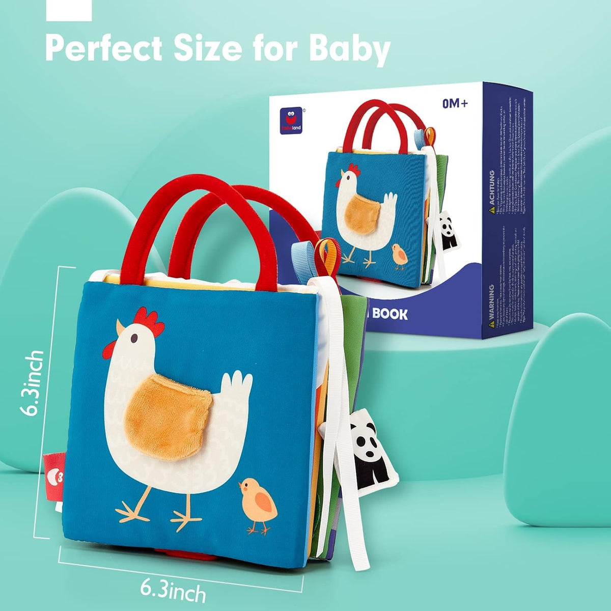 hahaland Baby Books 0-6 Months, Soft Cloth Newborn Books Toy for Babies