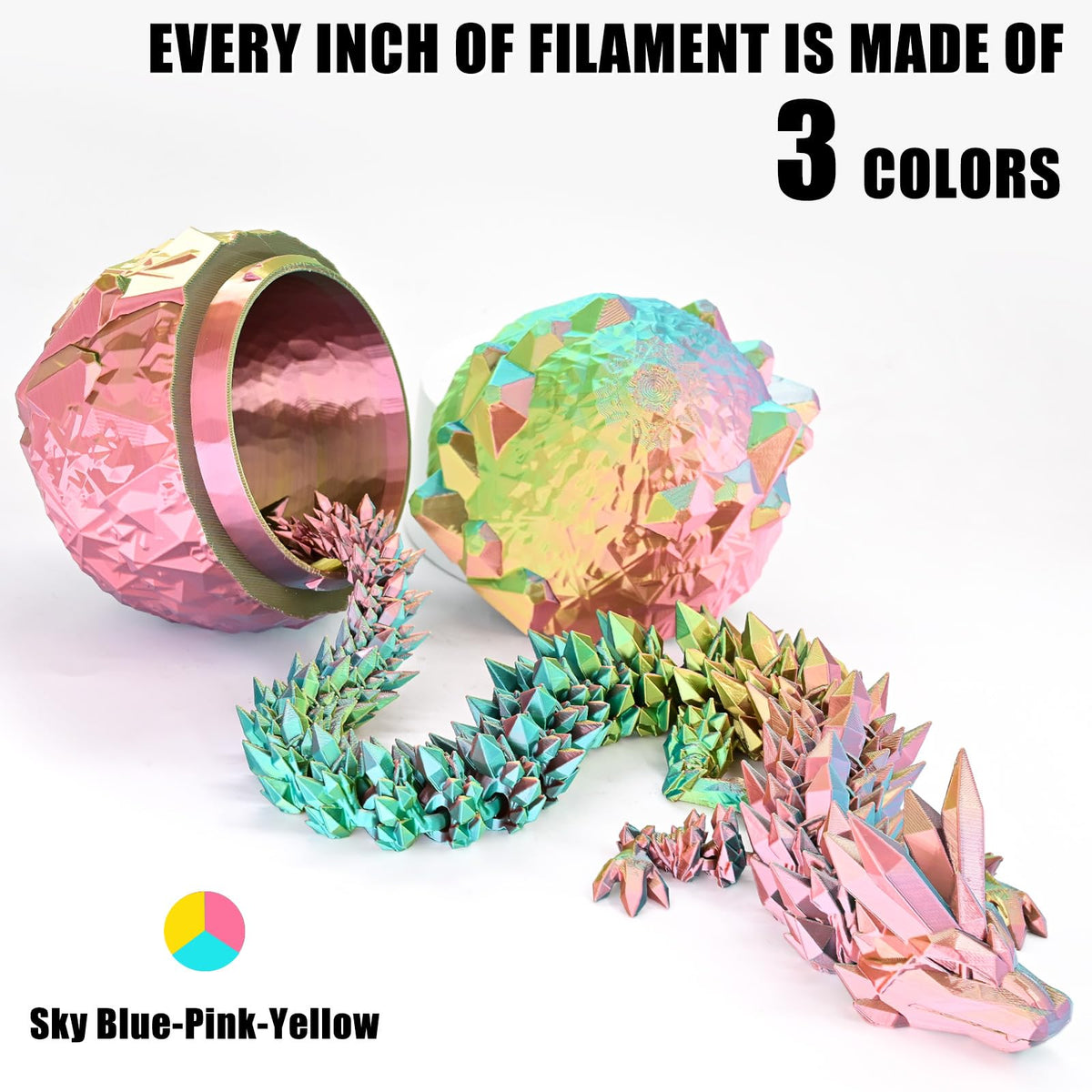 Silk Tri Colour PLA Filament 1.75mm 1kg, Multicolor 3D Printer Filament, Filament 3D Printing Materials for Most FDM 3D Printer, Silk PLA Red Yellow Blue, Rainbow PLA Filament 1.75mm ± 0.02