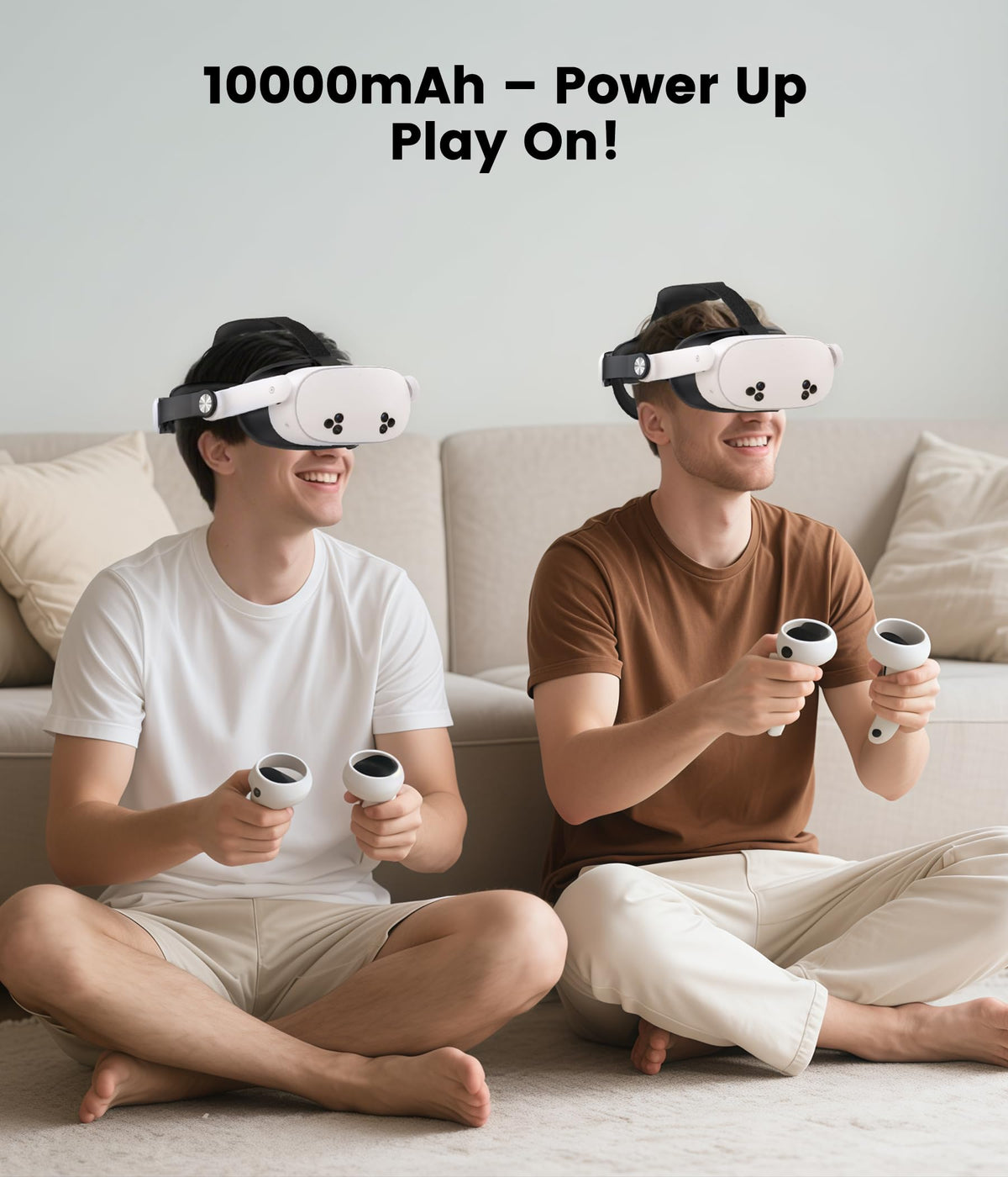 HELLCOOL Head Strap with 10000mAh Battery Pack Cables for Meta Quest 3S/3/2,Adjustable Elite Strap Replacement Intended for Quest Head Strap,VR Headset Accessories
