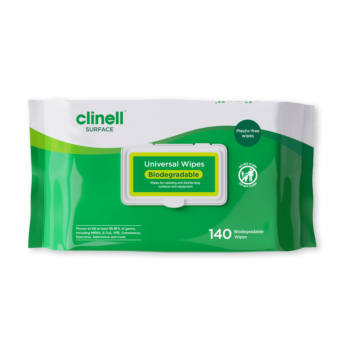 Clinell Universal Cleaning and Disinfectant Wipes - Pack of 6, 1200 Wipes - Multi Surface, Kills 99.99% of Germs, Quick Action, Green, Pleasant Fragrance