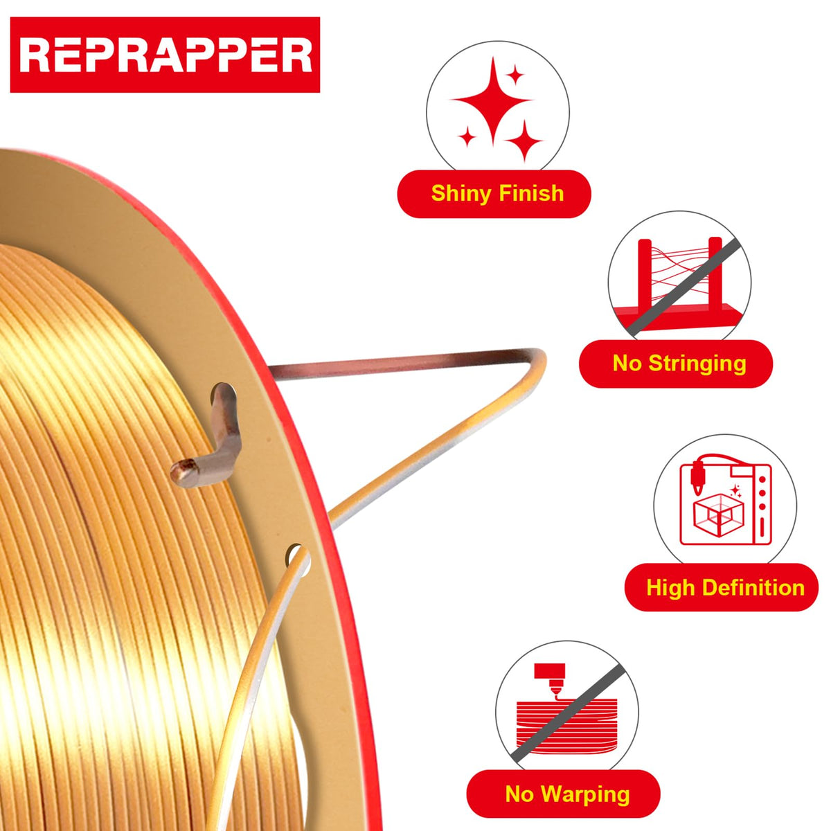 Reprapper 4X 250g Color Pack – Dual Color PLA Filament 1.75mm for 3D Printer & 3D Pen, Multicolour Filament, 4 x 250g Matte Red/Blue, Matte Purple/Green, Silk Red/Blue, and Silk Purple/Green
