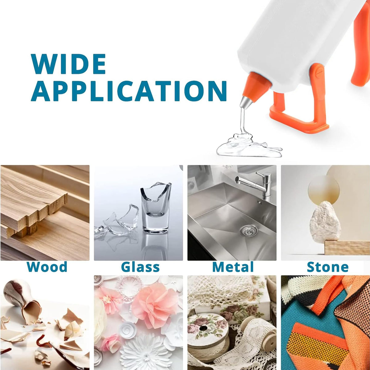 Tilswall Hot Glue Gun kit, 50W Mini Melt Glue Gun with 75pcs Glue Sticks