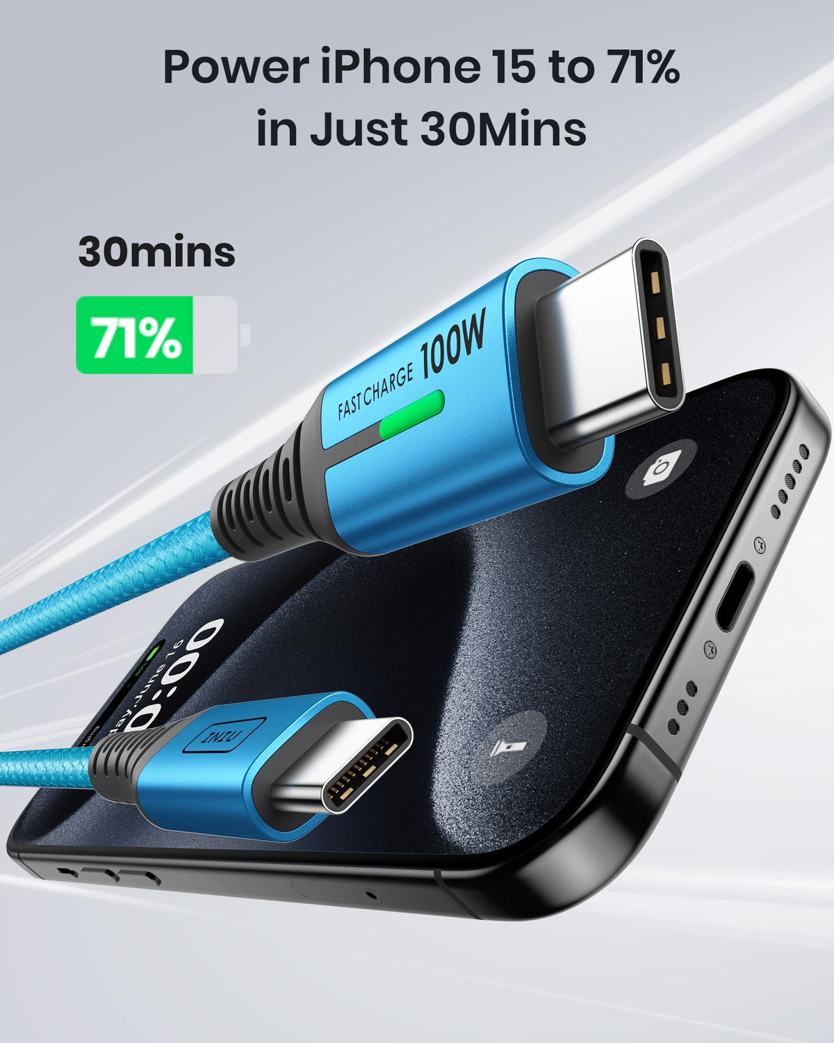 INIU USB C Cable, 2m 100W Fast Charging USB C to USB C Cable
