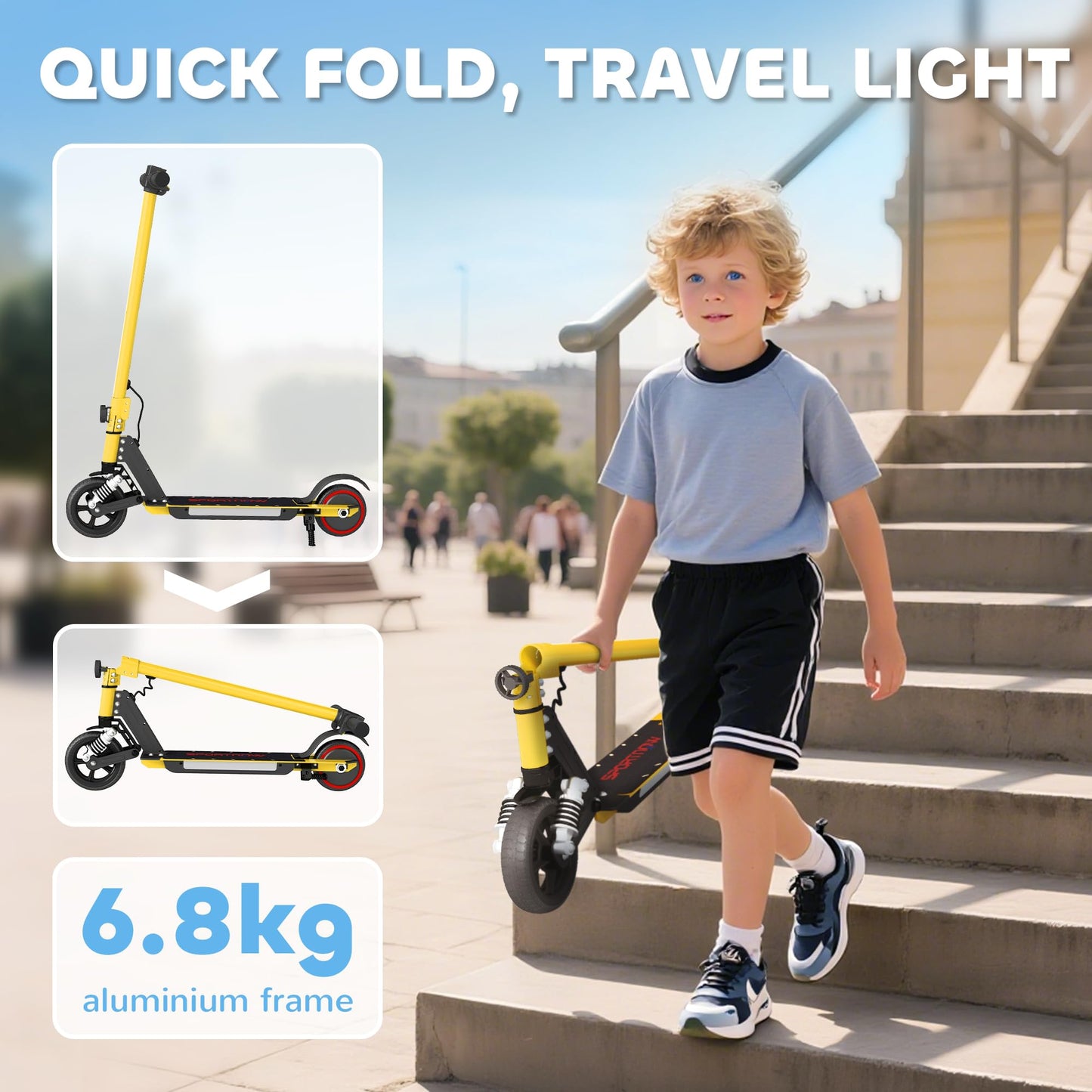 SPORTNOW Kids Electric Scooter — 150W, 14 km/h, 6 km Range, Foldable | CE Certified