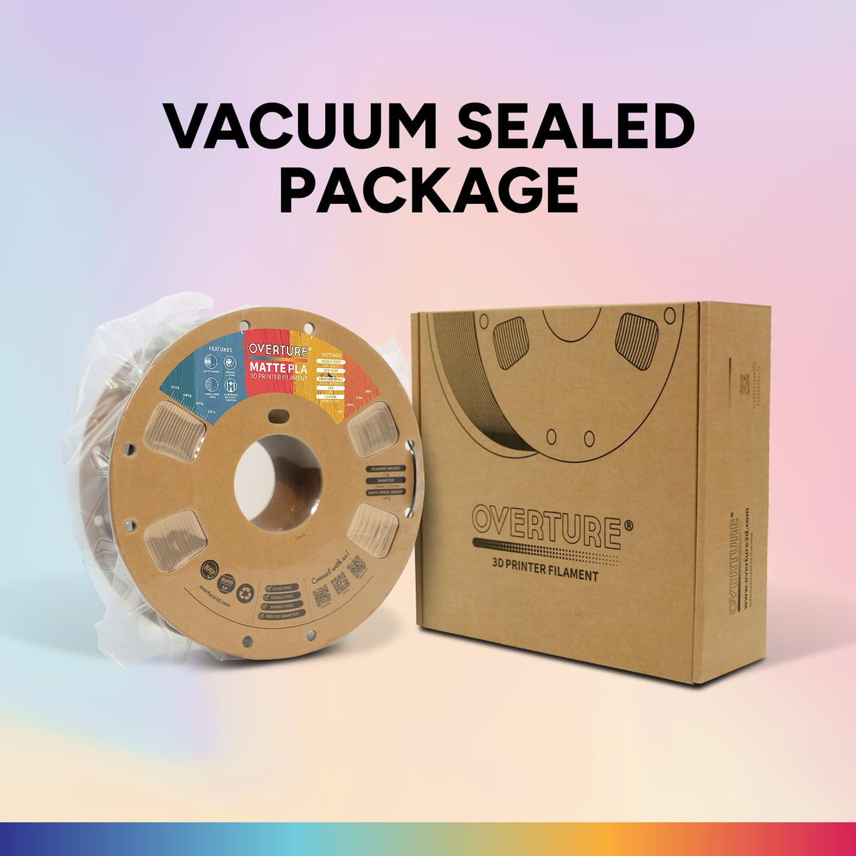 OVERTURE Matte PLA 3D Printer Filament 1.75mm, 1kg Light Brown