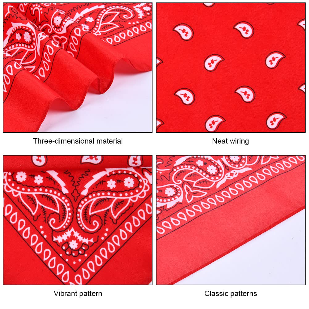 Aomig Bandana Head Scarf for Men and Women, Stylish Cowboy Headband Handkerchief, Multi-purpose Hair Scarf Paisley Print Unisex Headwraps, Bib Party Face Covering Headwear for Motorcycling