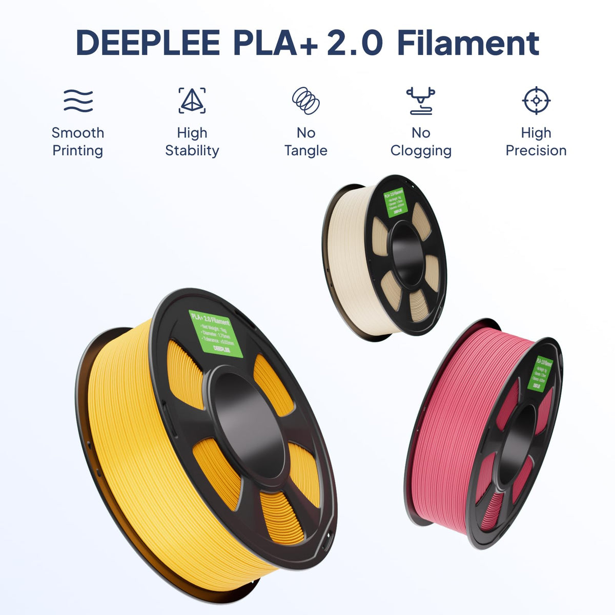 DEEPLEE PLA Plus 1.75mm Filament Beige/Brown 2KG Bundle