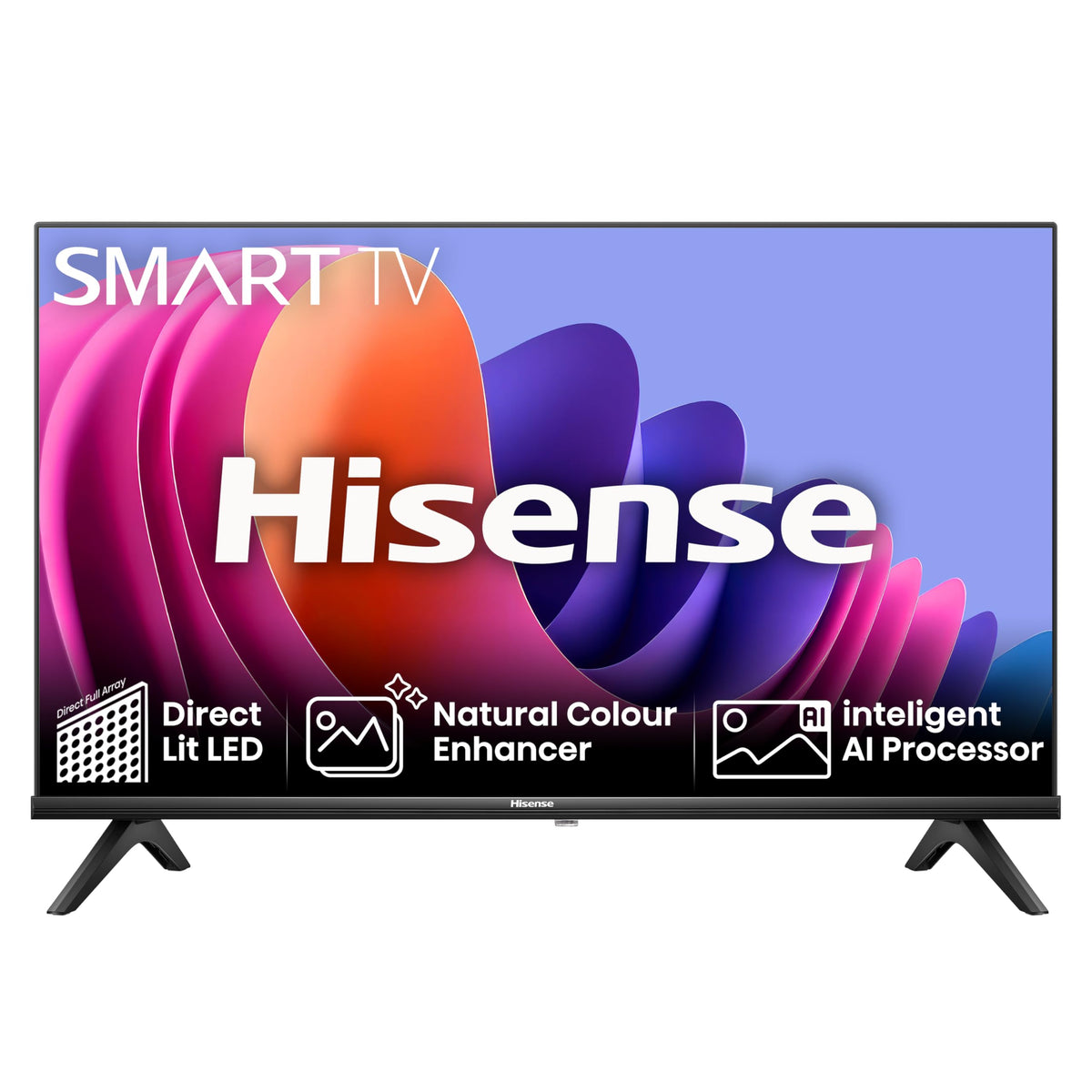 Hisense 40" 40A4QTUK FHD LED TV with Freely - Direct Lit LED, Dolby Audio, Natural Colour Enhancer, Games Mode, Sports Mode, Disney +, YouTube, Netflix
